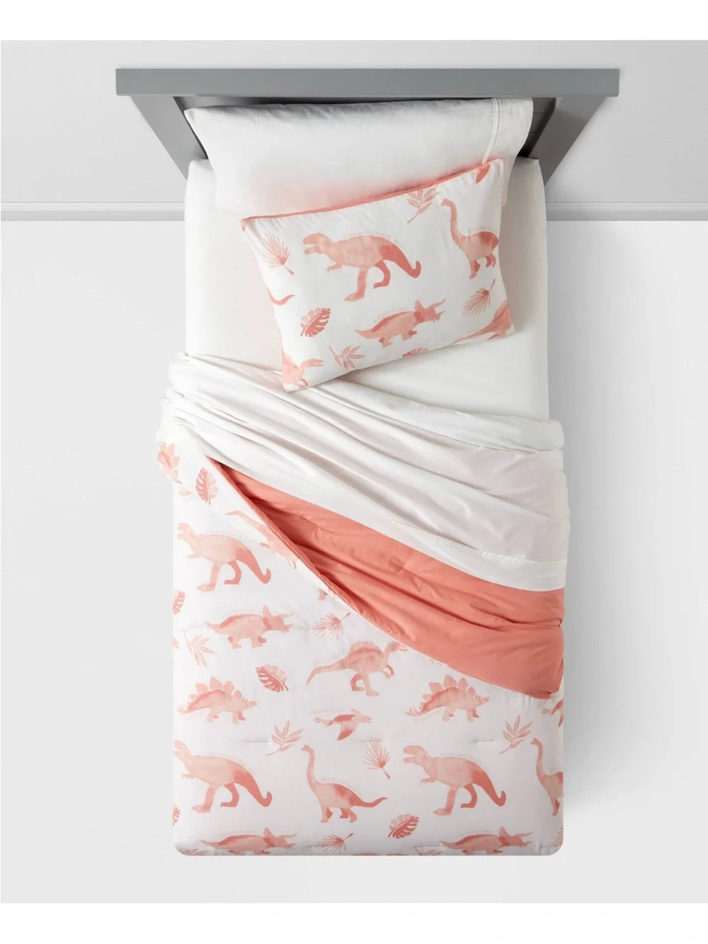Pillowfort Twin Pink Dinosaur 2-Piece Comforter Set Educational NWT